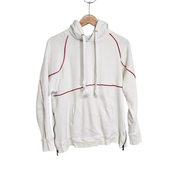 Free People Movement White Terry Cloth Hooded Sweatshirt Hoodie Size Small - Picture 1 of 10